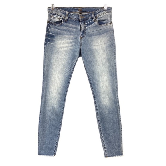 Kut From The Kloth Jeans Women’s Size 10 Ankle Skinny Raw Hem Light Wash - Picture 1 of 8